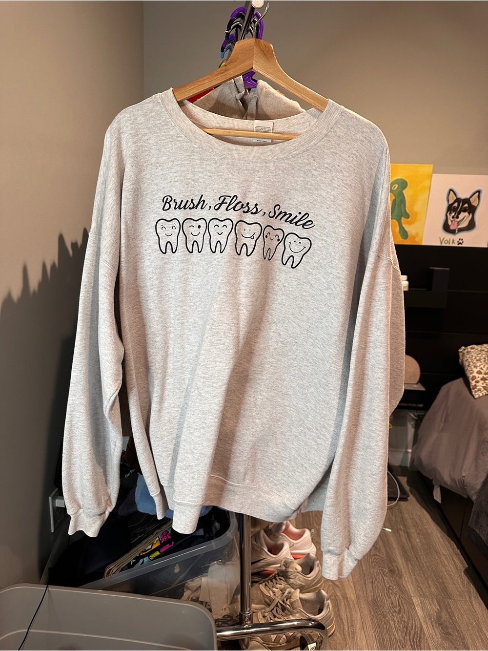 Dentist Brush Floss Smile Gildan Unisex Crewneck Sweatshirt Size 2XL Pre-Owned